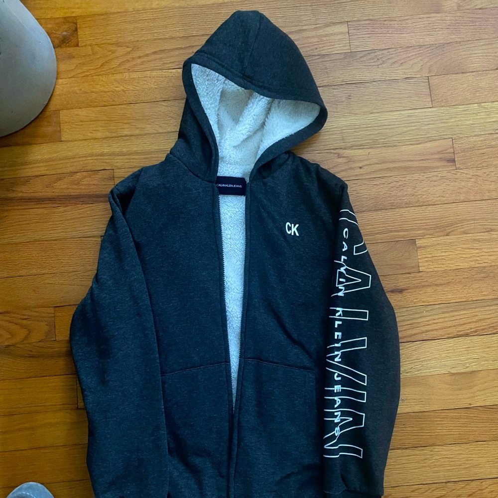 Calvin Klein Sherpa Lined Zip-up - Like New - Worn Twice - Boys Size 14/16
